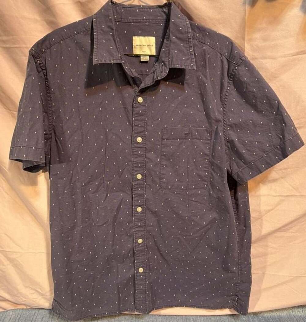 American Eagle Flex Button Down Shirt Blue
Size Large